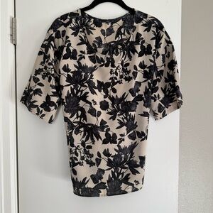 West Kei Black and Cream Floral Blouse